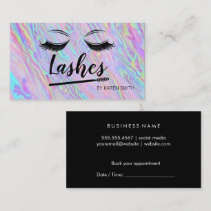 Eye Lashes Make Up Iridescent Appointment Card
