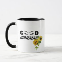 Eye Lashes Sun Flowers Good Morning Mum Coffee Mug