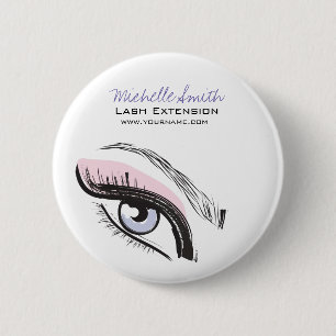 Eye long eyelashes Lash extension icon 6 Cm Round Badge