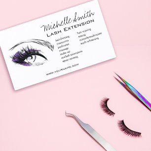 Eye long eyelashes Lash extension icon Business Card