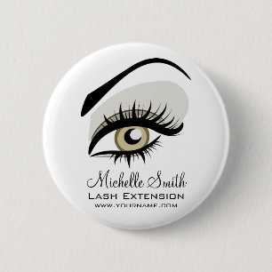 Eye long lashes Lash Extension company branding 6 Cm Round Badge