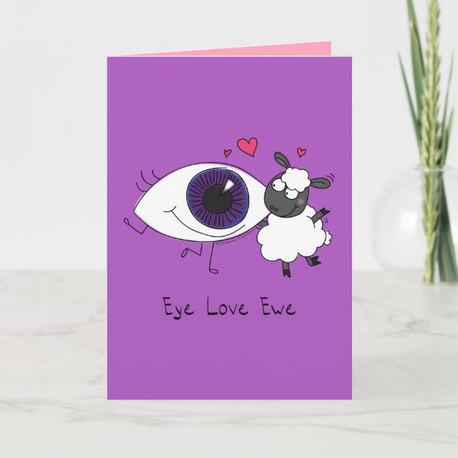 Eye Love Ewe - Sheep Valentine's Day Greeting Card (Front)