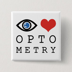 Eye Love Heart Optometry - Optometrist Eye Chart 15 Cm Square Badge