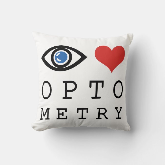 Eye Love Heart Optometry - Optometrist Eye Chart Cushion (Front)