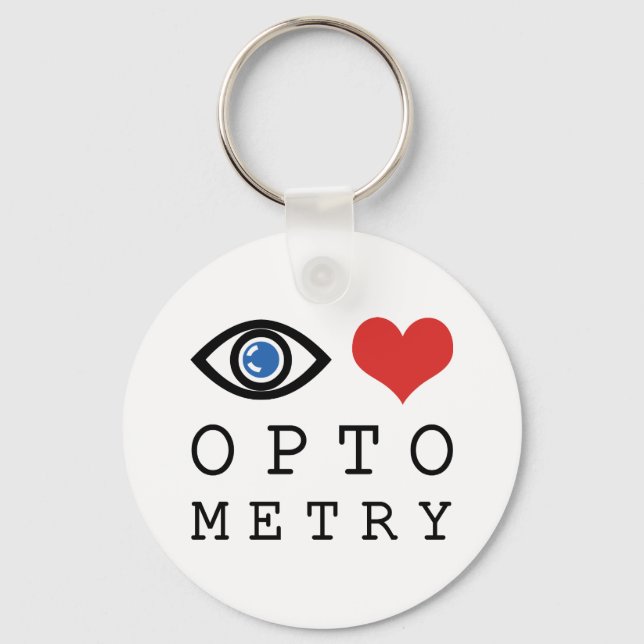 Eye Love Heart Optometry - Optometrist Eye Chart Key Ring (Front)