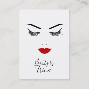 Eye Mole Beauty Face Lashes & Red Lips Makeup Business Card