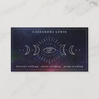 Eye Moon Phase Simple Handrawn Spiritual Healer Business Card