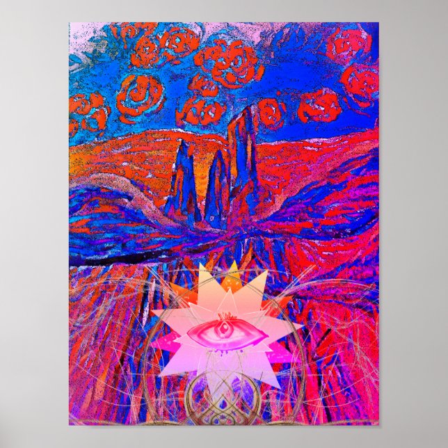 Eye of a Mountain and Roses in the Sky Poster (Front)
