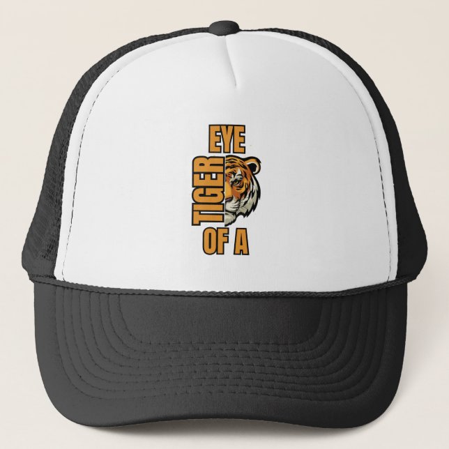 Eye Of A Tiger Fierce and Bold Personalised Trucker Hat (Front)