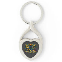 Eye of Horus Ancient Egypt Heart Keychain