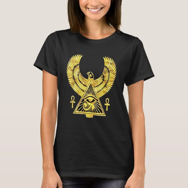 Eye of Horus Egyptian Symbol And The pyramid eye o T-Shirt (Front)
