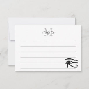 Eye Of Horus Egyptian Symbol Custom Lined Monogram Card