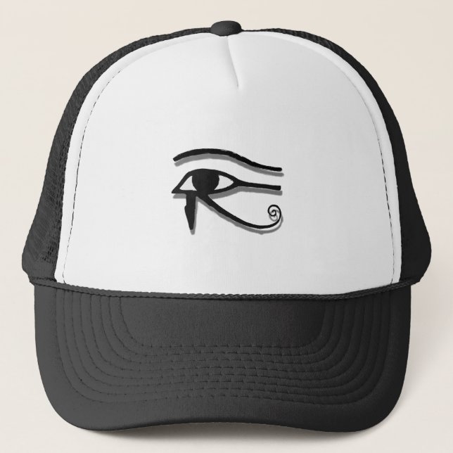 Eye Of Horus Egyptian Symbol Ink Drawing Trucker Hat (Front)