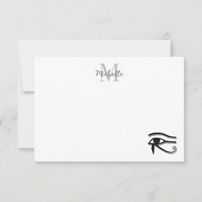 Eye Of Horus Egyptian Symbol Personalized Monogram Card (Front)