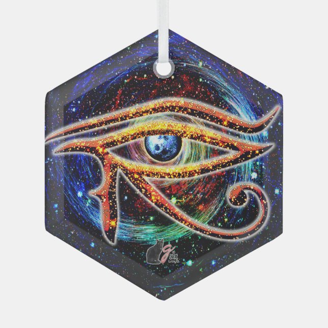 Eye Of Horus Glass Tree Decoration (Front)