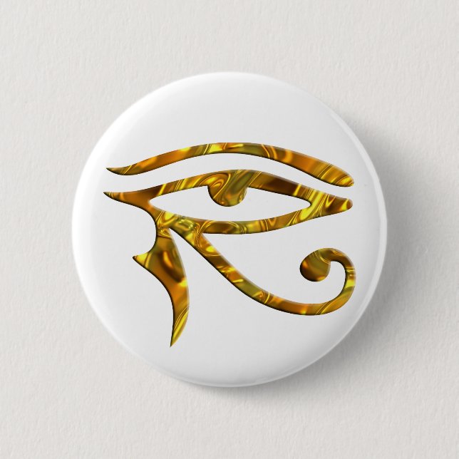 Eye Of Horus - GOLD 6 Cm Round Badge (Front)