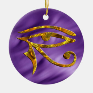 Eye Of Horus - GOLD   lila waves Ceramic Tree Decoration