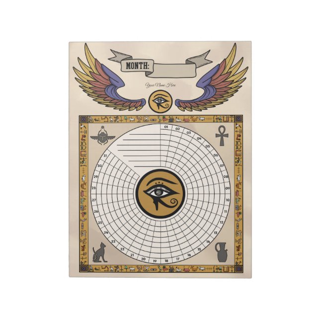 Eye of Horus Habit Tracker Custom Notepad (Rotated)