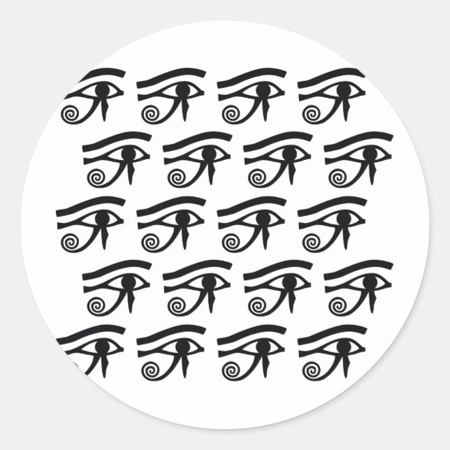 Eye of Horus Hieroglyphics Classic Round Sticker (Front)