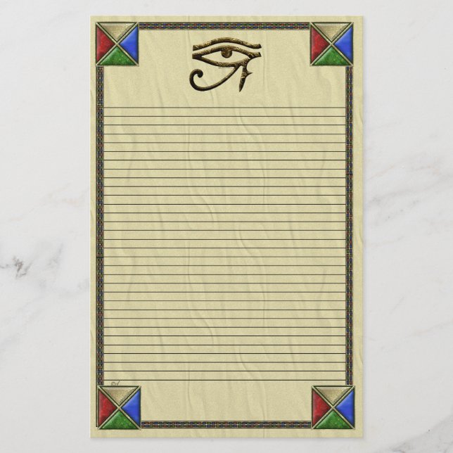 Eye of Horus Lined Stationery (Front)