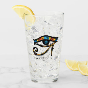 Eye Of Horus on papyrus, Egyptian hieroglyphs   Glass