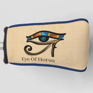 Eye Of Horus on papyrus, Egyptian hieroglyphs Golf Head Cover