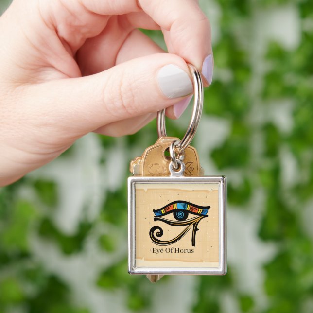 Eye Of Horus on papyrus, Egyptian hieroglyphs  Key Ring (Hand)