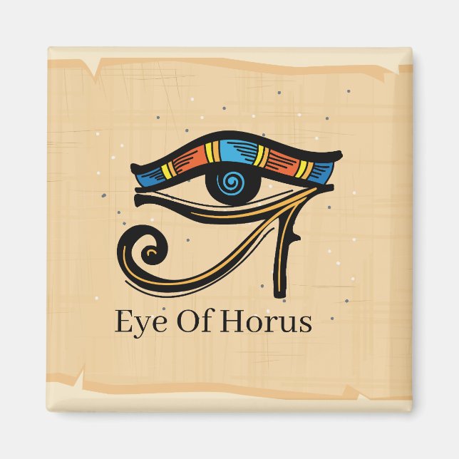 Eye Of Horus on papyrus, Egyptian hieroglyphs   Magnet (Front)