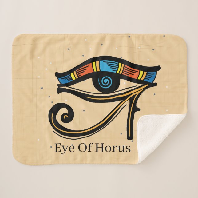 Eye Of Horus on papyrus, Egyptian hieroglyphs   Sherpa Blanket (Front (Horizontal))