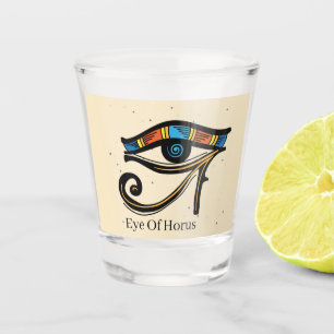 Eye Of Horus on papyrus, Egyptian hieroglyphs  Shot Glass