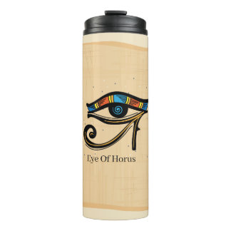 Eye Of Horus on papyrus, Egyptian hieroglyphs  Thermal Tumbler