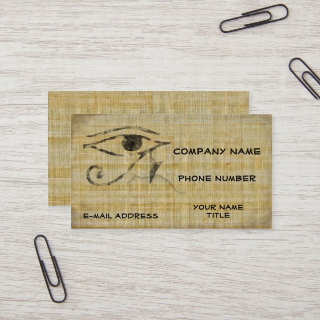 Eye of Horus - Papyrus Business Card (Front/Back In Situ)