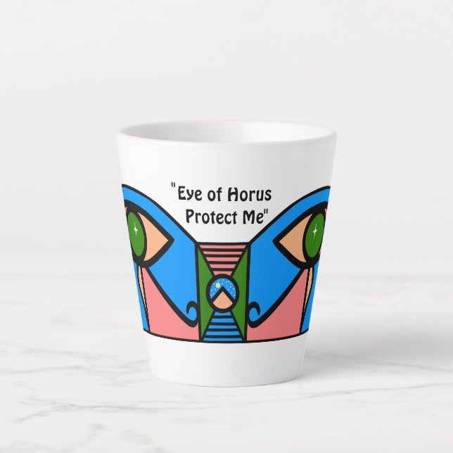 "Eye of Horus Protect Me"  Latte Mug (Front)