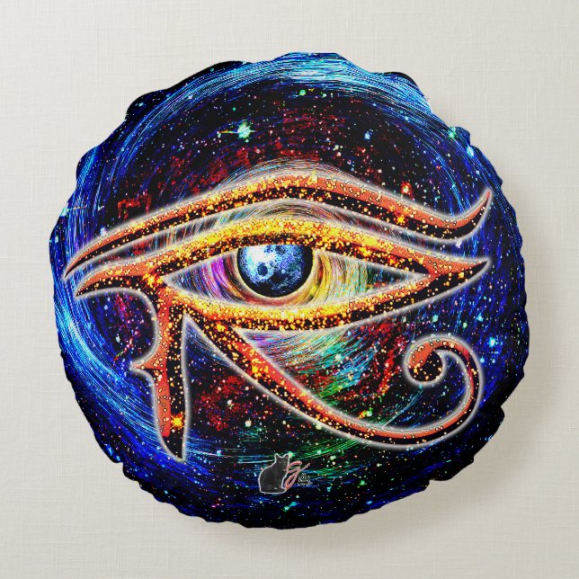 Eye Of Horus  Round Cushion (Back)