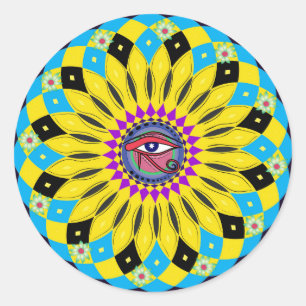 Eye of Horus Sunflower Mandala Art Sticker