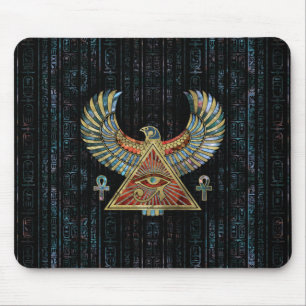 Eye of Horus - Wadjet Gemstone and Gold Mouse Pad