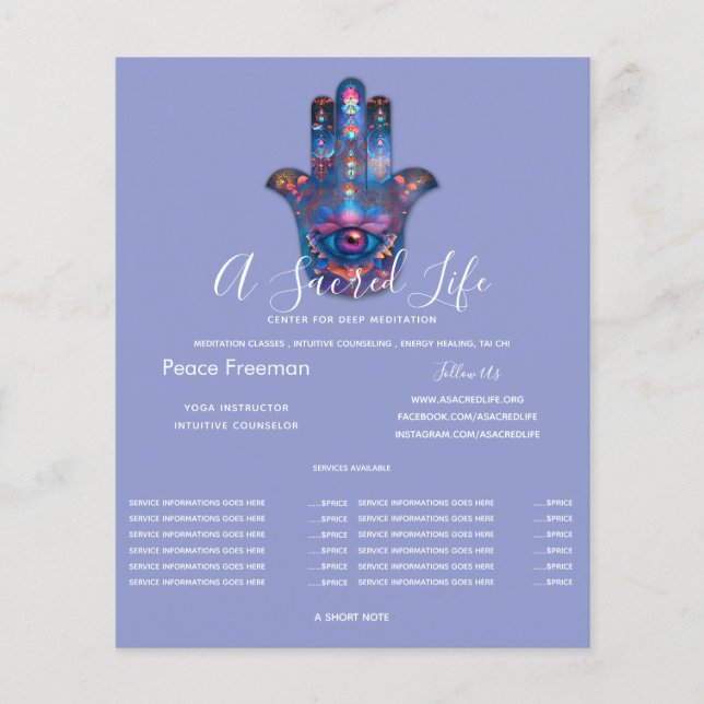 Eye of Illumination | Hamsa Hand Design Flyer (Front)