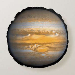 Eye of Jupiter Planet Globe Round Cushion