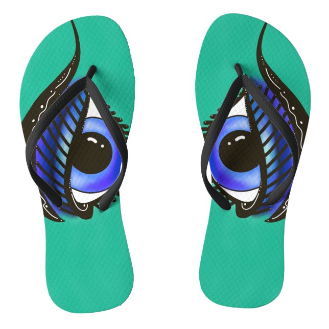Eye Of Medusa Skinny Strap Flip Flops  (Footbed)