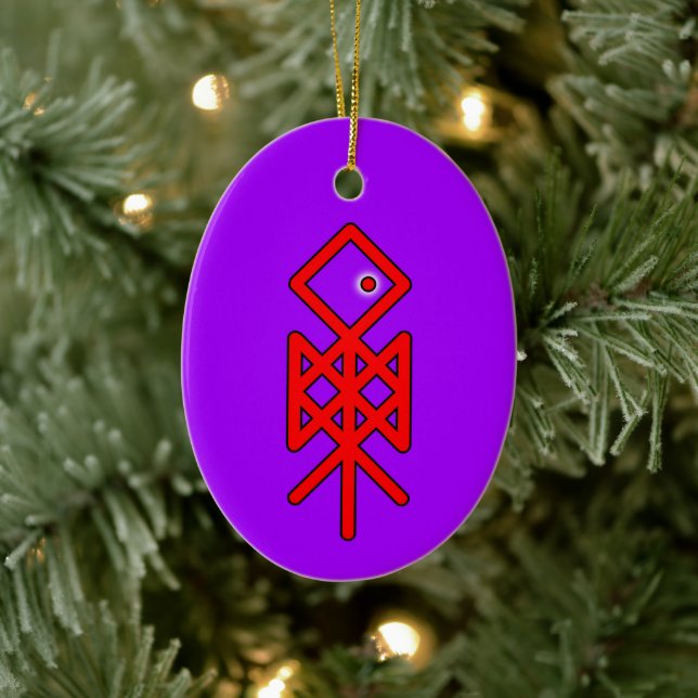 Eye of Odin Viking Bindrune Yule Ceramic Ornament (Tree)