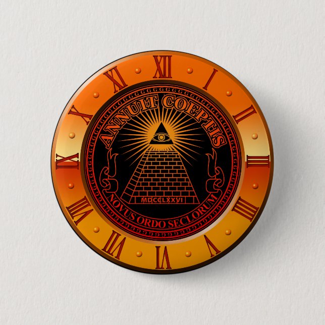 Eye of Providence clock 6 Cm Round Badge (Front)