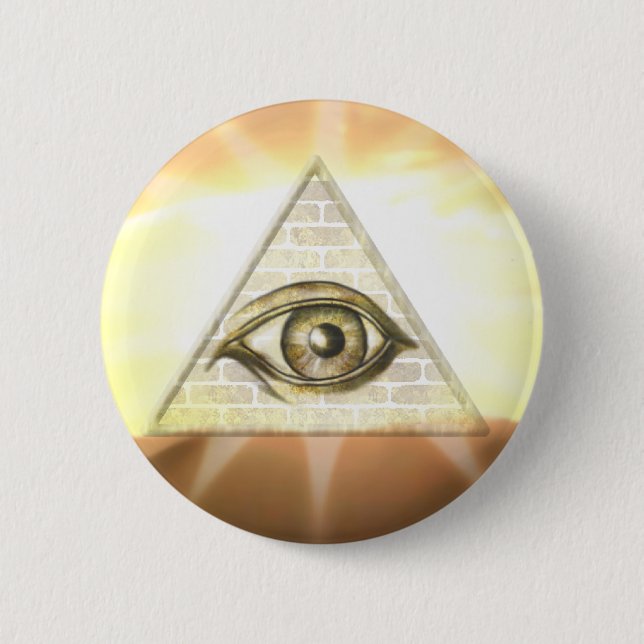 Eye of Providence Sunburst 6 Cm Round Badge (Front)