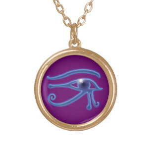 Eye of Ra Ancient Egyptian Wadjet Symbol Gold Plated Necklace