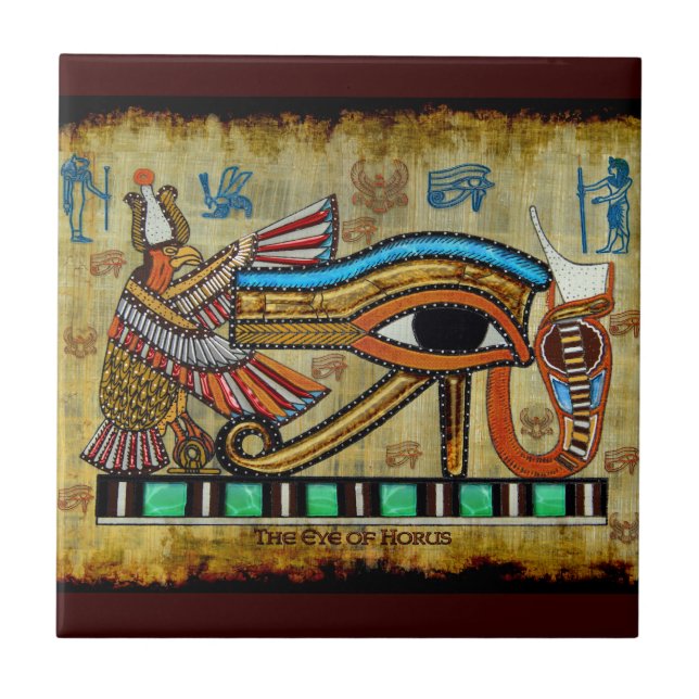 Eye of Ra Ancient Egyptian Wadjet Symbol Tile (Front)