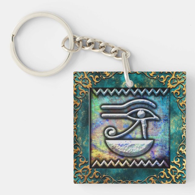 Eye of Ra Egyptian Old Art Key Ring (Front)