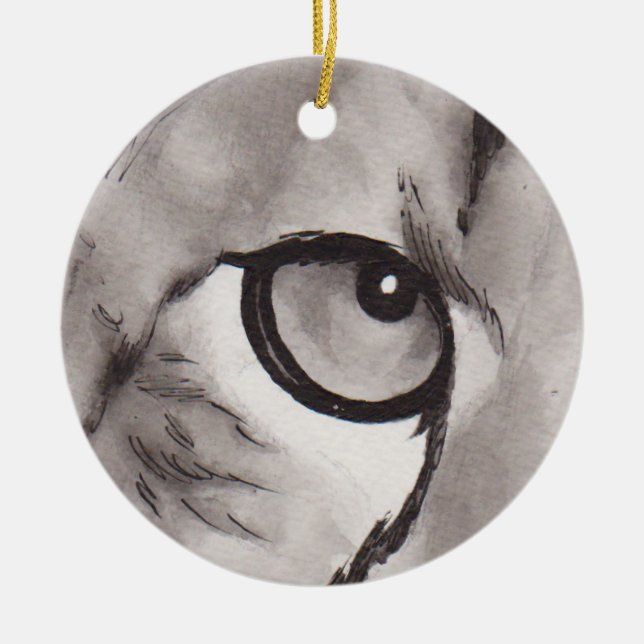 Eye of the Cheetah – Gaze Collection  Ceramic Tree Decoration (Front)