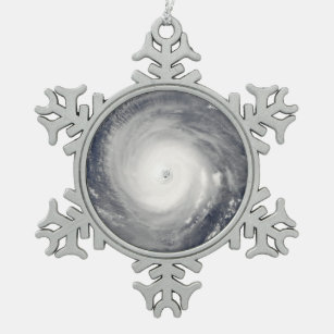 Eye of the Hurricane Snowflake Pewter Christmas Ornament