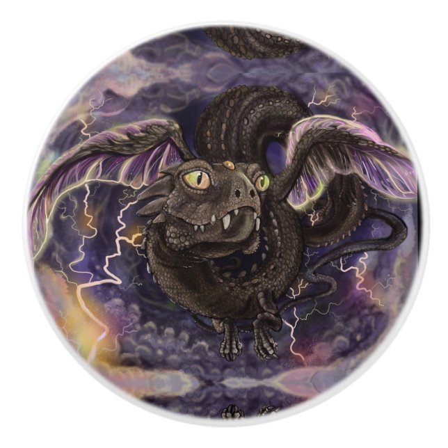 Eye of the Storm Dragon   Ceramic Knob (Front)
