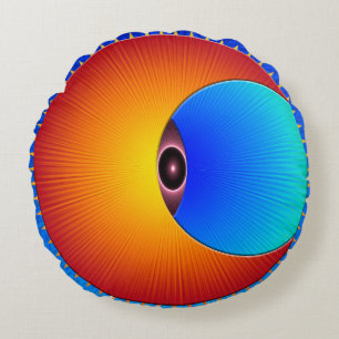 Eye Of The Sun Round Pillow