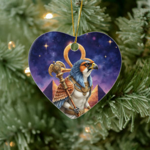 Eye of the Sun – The Eternal Falcon of the Desert Ceramic Tree Decoration